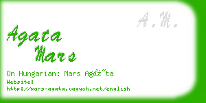 agata mars business card